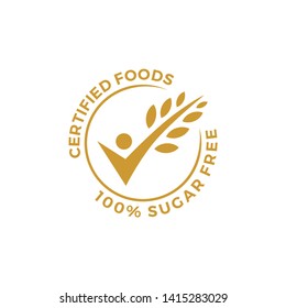 certified food people check grain oat leaf tick verified gluten free vector icon illustration