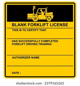 Certified Forklift Driver, paper and label vector