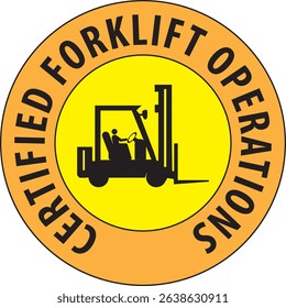 Certified forklift operations notice vector