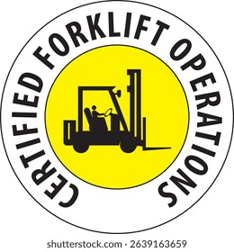 Certified forklift operations notice vector