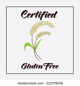 Certified Gluten Free Icon. Vector Illustration