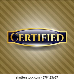 Zertifiziertes goldenes Emblem