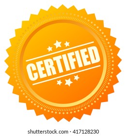 Certified gold seal icon vector illustration isolated on white background