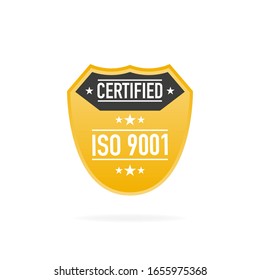 Certified gold seal isolated on white background. Vector illustration.