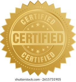 Certified gold seal vector template