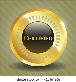 Zertifiziertes goldglänzendes Emblem