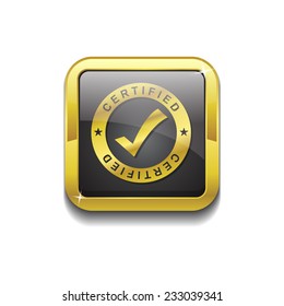 Certified Gold Vector Icon Button
