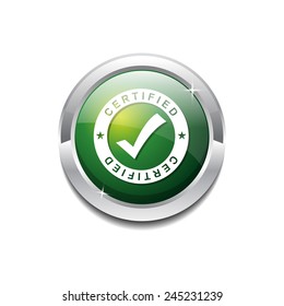 Certified Green Vector Icon Button