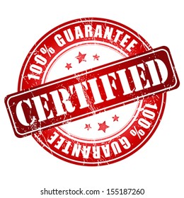 Certified guarantee stamp.  Vector illustration.
