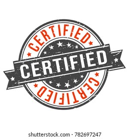 Certified Guaranteed Stamp Circle Round Design Five Stars.