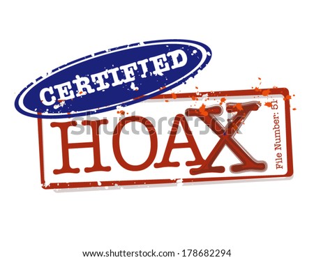 Certified Hoax Stamps in Vector for varied supernatural tales and popular paranormal events. Editable Clip Art. 