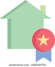 certified house flat icon design illustration