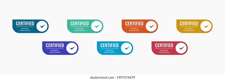 certified icon badge template with category business profession. certification design vector illustration.