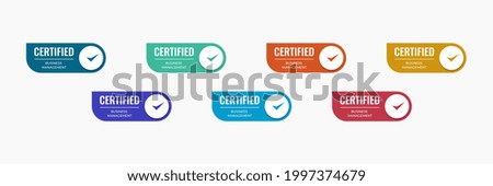 certified icon badge template with category business profession. certification design vector illustration. Foto d'archivio © 