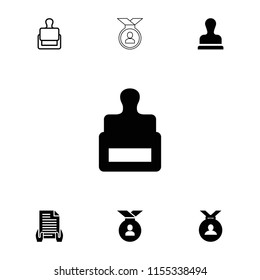 Certified icon. collection of 7 certified filled and outline icons such as stamp, medal. editable certified icons for web and mobile.