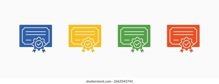 Certified Icon Set Color Multiple Style Collection