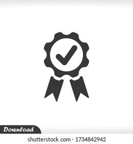 Certified icon vector , award sign white backround