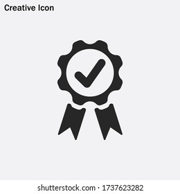 Certified icon vector , award sign white backround