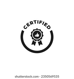 Certified icon vector or Certified label vector isolated. Best Certified icon vector for high quality products design element.