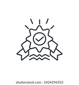 certified icon. vector.Editable stroke.linear style sign for use web design,logo.Symbol illustration.