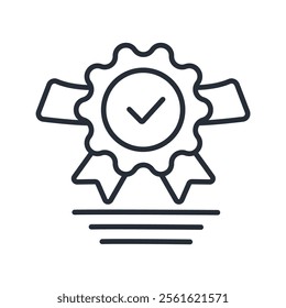 certified icon. vector.Editable stroke.linear style sign for use web design,logo.Symbol illustration.