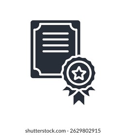ícone certificado. vetor.Editável símbolo estilo traço.linear para usar web design,ilustração logo.Symbol.
