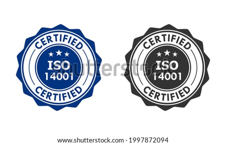 Certified iso 14001 logo template illustration