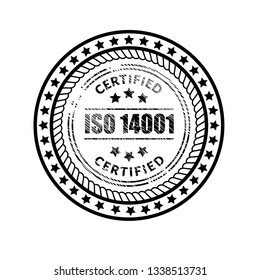Certified iso 14001 sticker.emblem, label, badge.