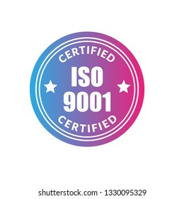 Certified iso 9001 label - sticker,emblem