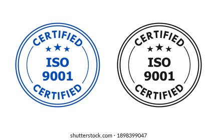 Certified iso 9001 logo template illustration