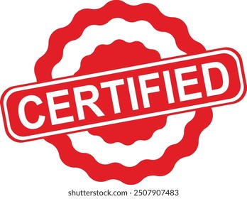 Certified label and stamp red design