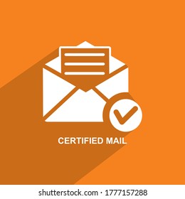 icono de carta certificada,icono de mensaje de certificado
