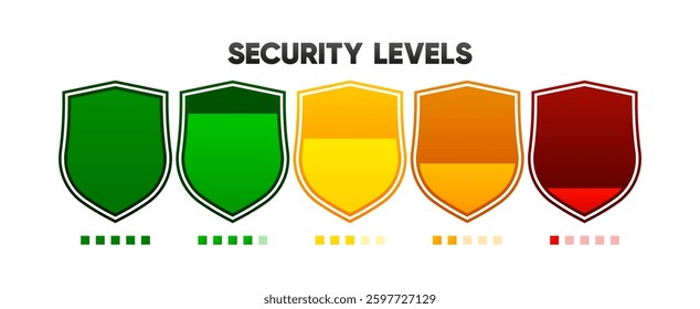 Certified Level logo badge with shield shape vector. Digital certificates of criteria levels. Vector illustration.