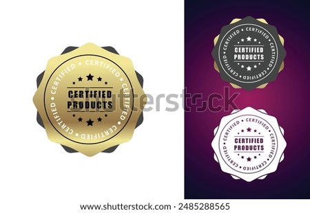 Certified logo badge or stamp. EPS Vector File