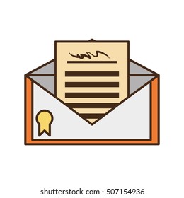 certified mail envelope isolated icon vector illustration design