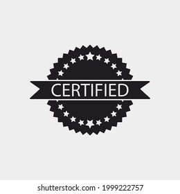 Señal de ilustración de iconos vectoriales de medidas certificadas 
