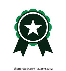 zertifiziertes Medaillensymbol in einem flachen Design. Rosette Symbol. Award-Vektorgrafik