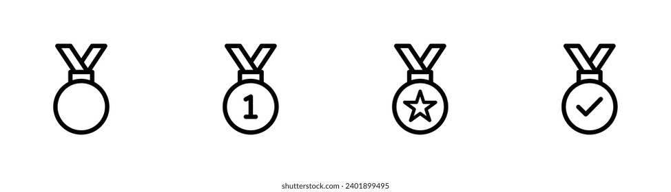 certified medal icon set. Approval check signs, verified, quality symbol. Certified, qualified, the best, check mark icon vector