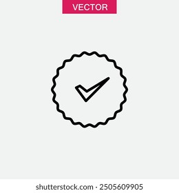Certified Medal Icon vector, Approved icon vector trendy style illustration for web and app on white background..eps