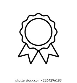 certified medal outline icon vector 