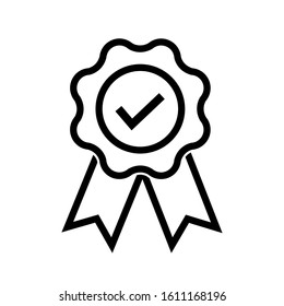 Certified medal symbol icon design. Simple award symbol in trendy outline style design. Vector illustration.