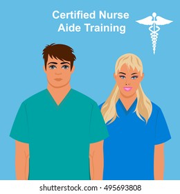 Certified  nurse aide training concept, vector illustration