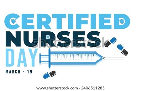 Certified Nurses Day. background, banner, card, poster, template. Vector illustration.