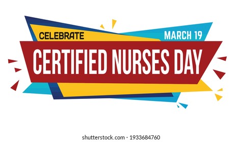 Certified Nurses Day Banner Design On White Background, Vector Illustration