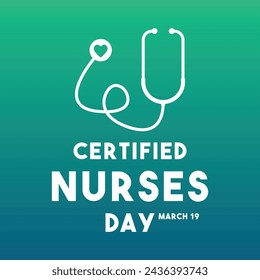Certified Nurses Day. March 19. Gradient background. Eps 10.