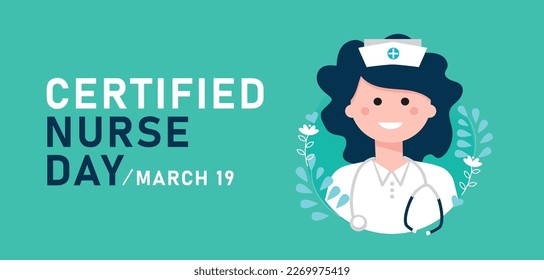 Día de enfermeras certificadas, ilustración vectorial