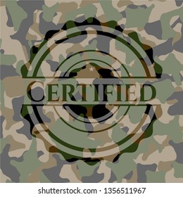 Certified on camo texture
