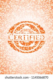 Certified orange mosaic emblem
