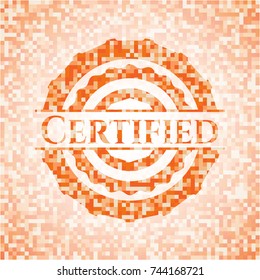 Certified orange mosaic emblem