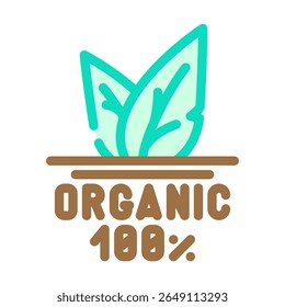 certified organic color icon vector. certified organic sign. isolated symbol illustration